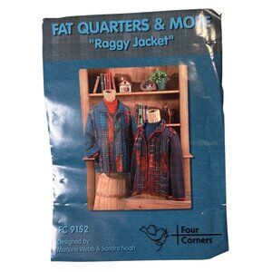 Raggy Jacket Pattern By Four Corners For S-L/XL Sizes Fat Quarters Sewing Uncut